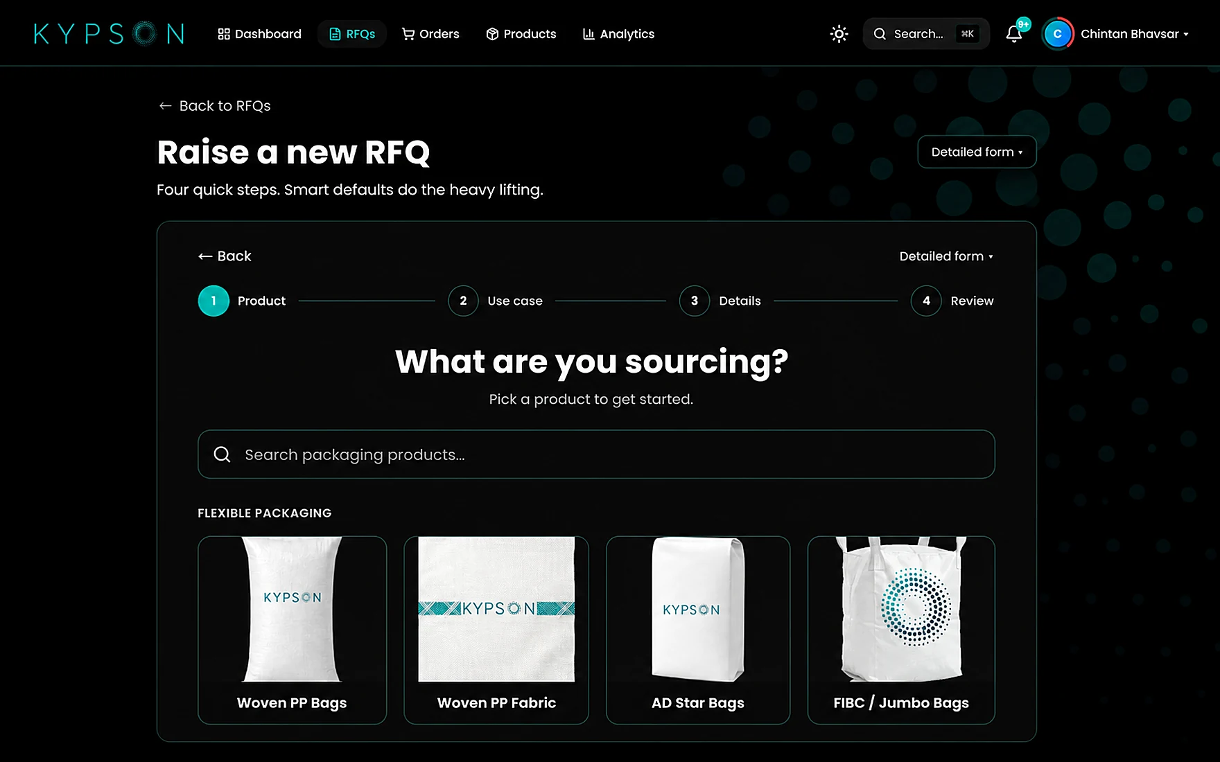 Buyer step 1: Login & raise RFQ
